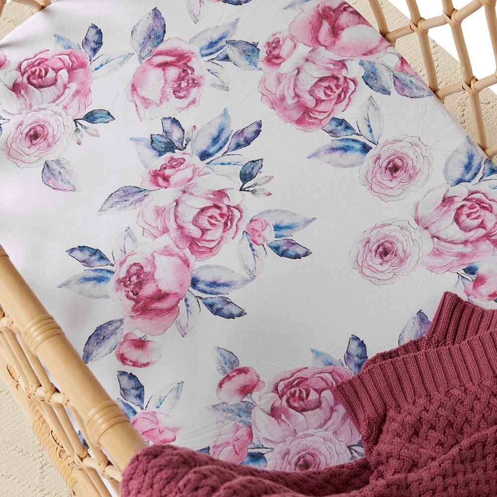 Strawberry Organic Bassinet Sheet / Change Pad Cover