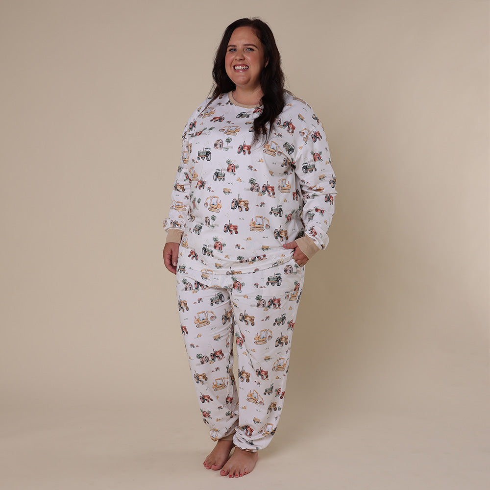 Diggers & Tractors Organic Snugglesuit Convertible Romper