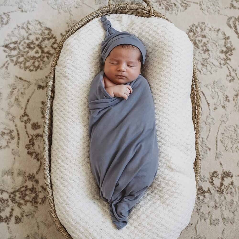 Sage Baby Jersey Wrap & Beanie Set main image 0