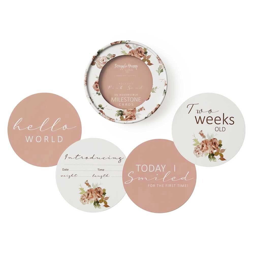 Birds & Blooms & Raspberry Reversible Milestone Cards