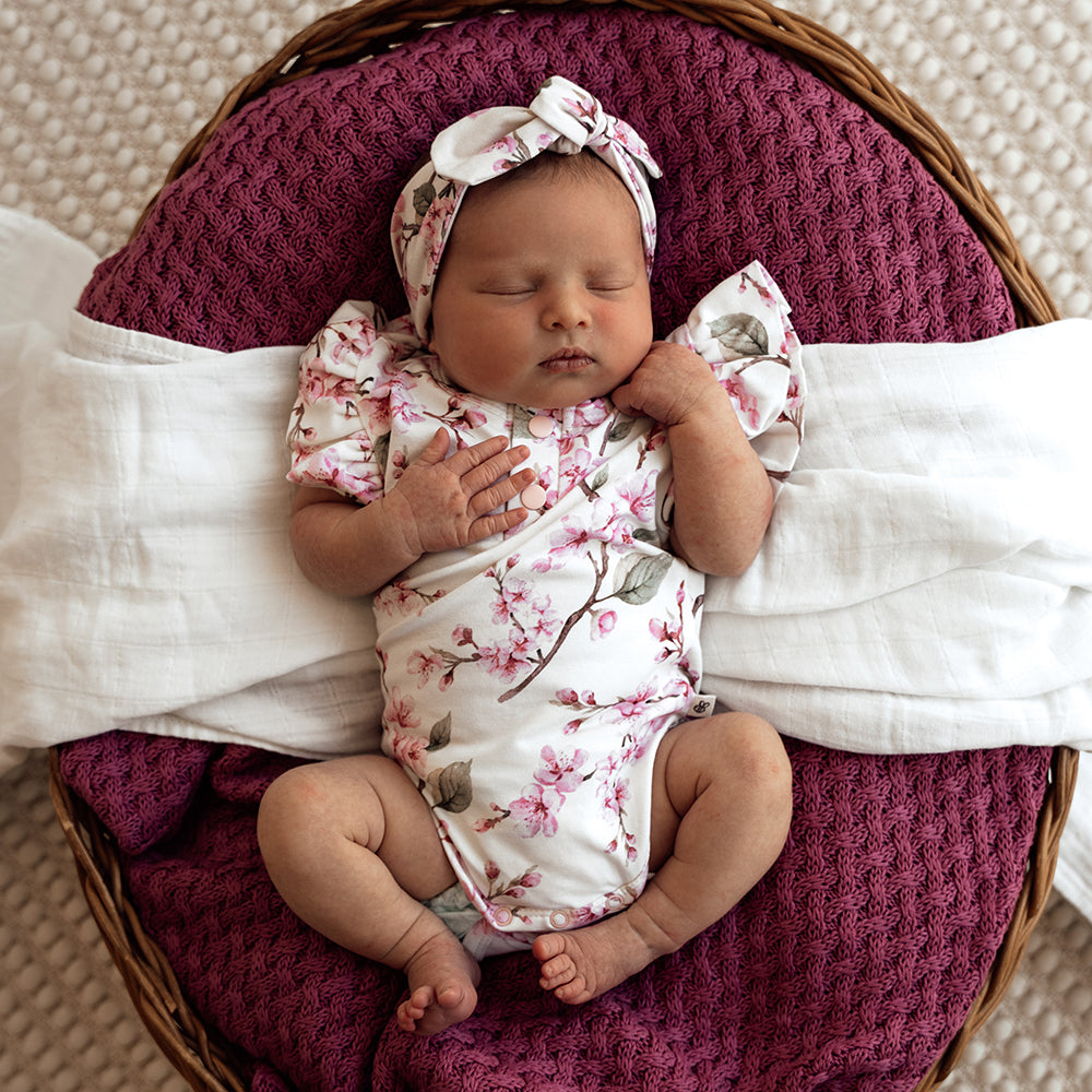 Baby Cherry Pattern Fleece Thickened Warm bodysuit Outfits