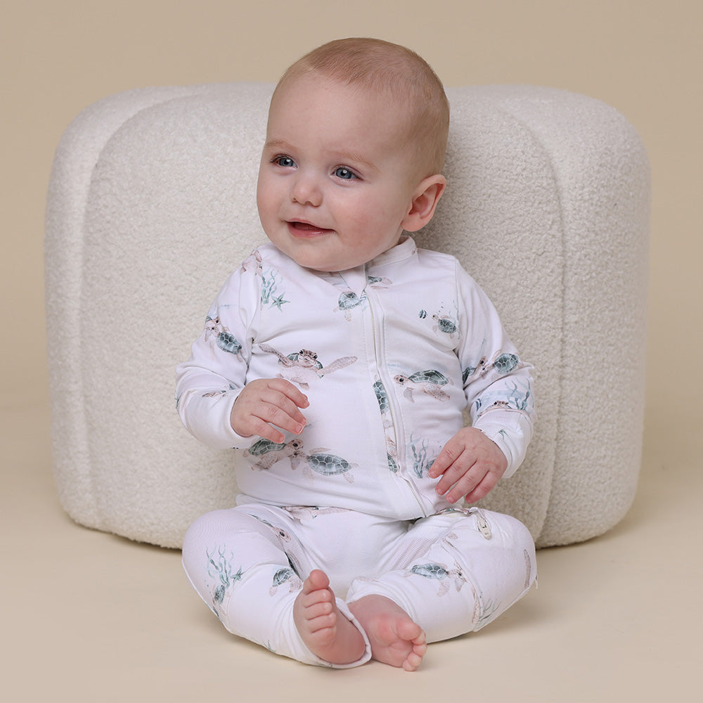 Hippo & Turtle Organic Baby Zip Romper