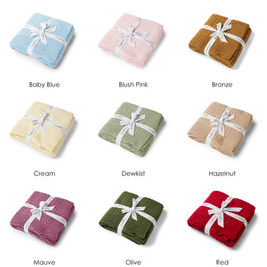2 Pack Diamond Knit Organic Baby Blanket
