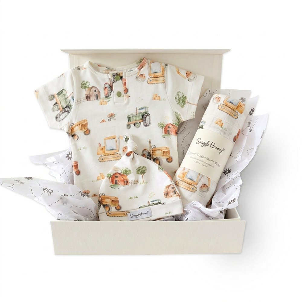 Classic Newborn Gift Hamper - Diggers & Tractors - View 1