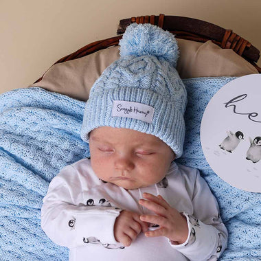 Baby Blue Organic Baby Knit Beanie | Snuggle Hunny