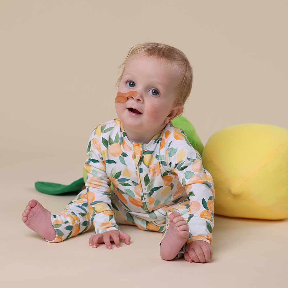 Citrus Squeeze Organic Snugglesuit Convertible Romper - View 3