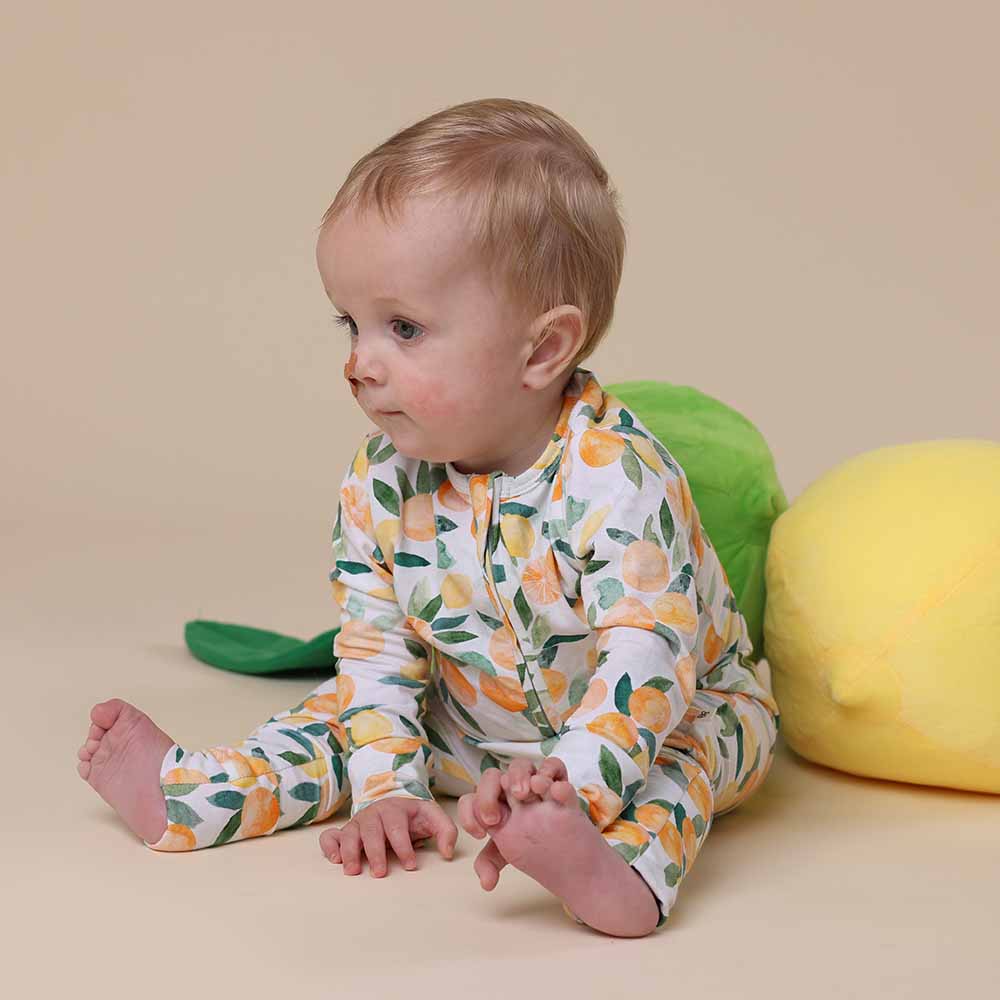Citrus Squeeze Organic Snugglesuit Convertible Romper - View 10
