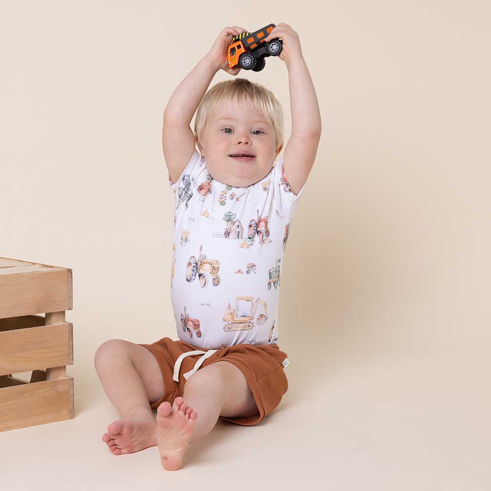 Diggers & Tractors Short Sleeve Organic Bodysuit - View 7