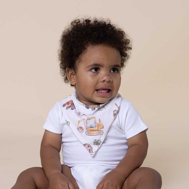 Diggers & Tractors Organic Dribble Bib | Snuggle Hunny