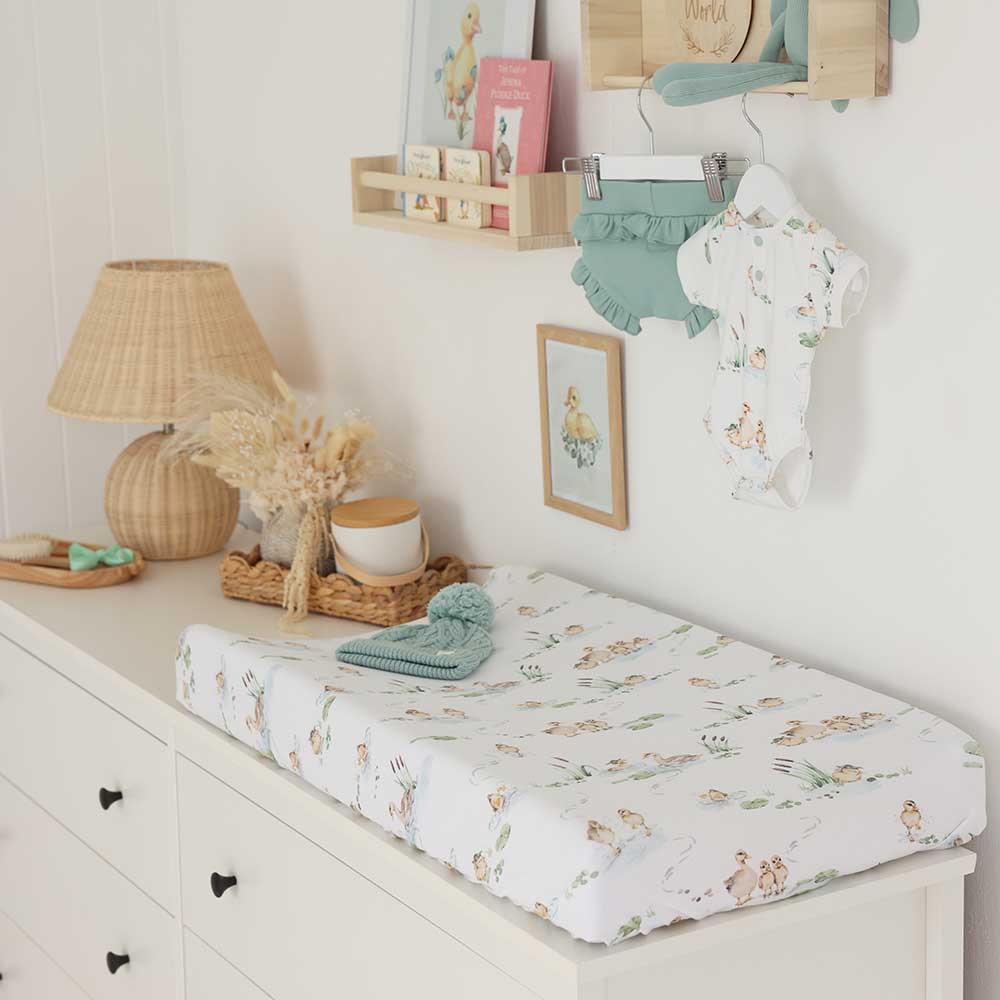 Duck Pond Organic Bassinet Sheet / Change Pad Cover - View 6