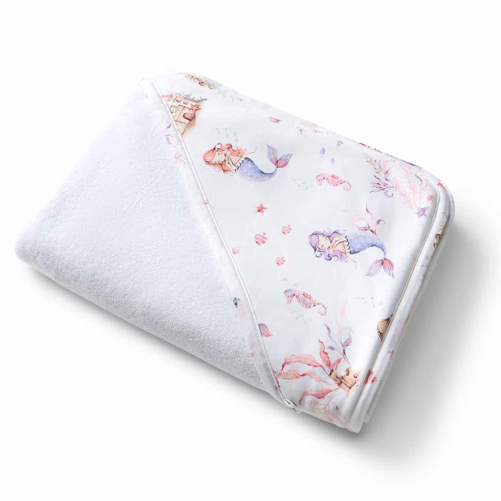 Mermaid Organic Baby Towel & Wash Cloth Set - View 3
