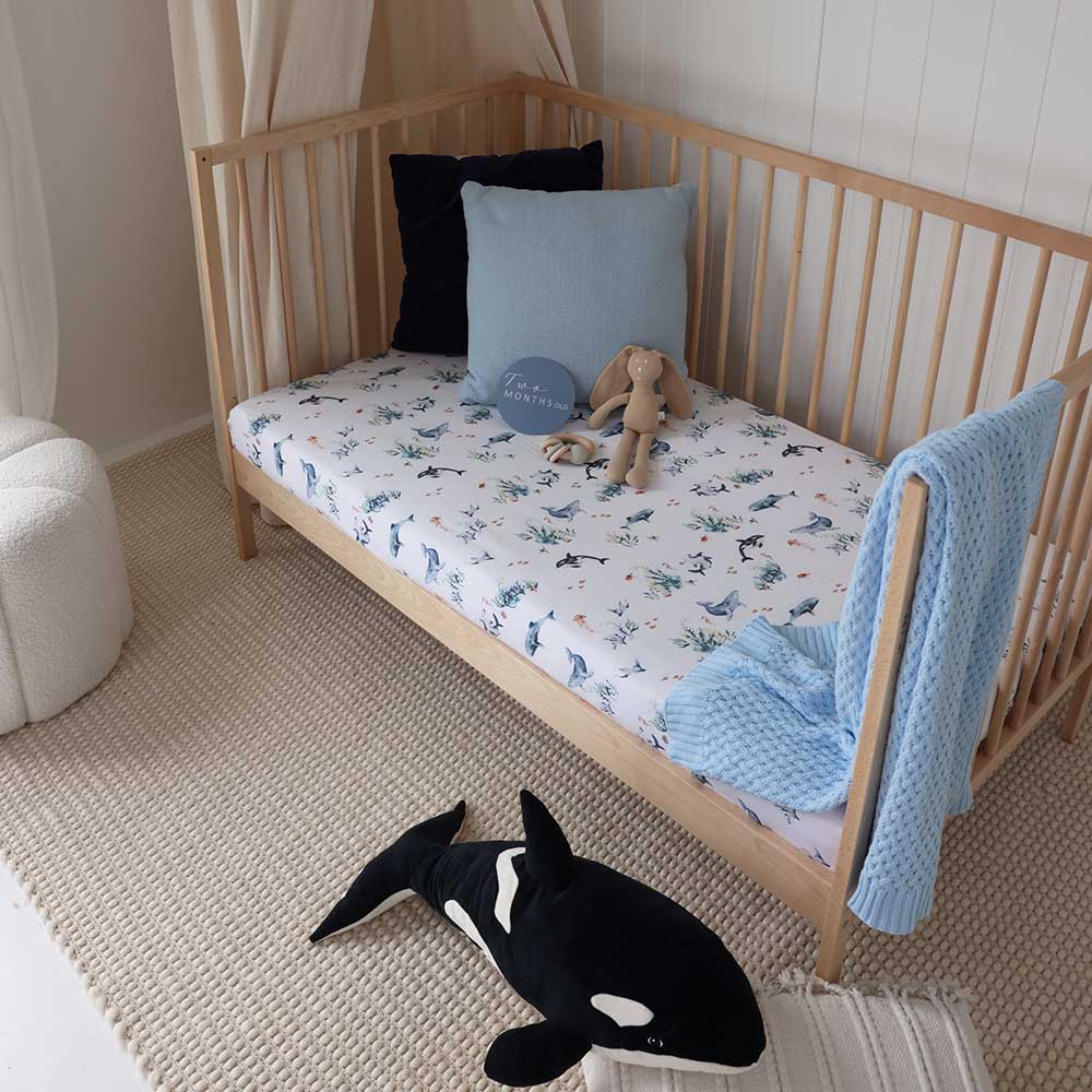 Ocean Organic Fitted Cot Sheet - View 4