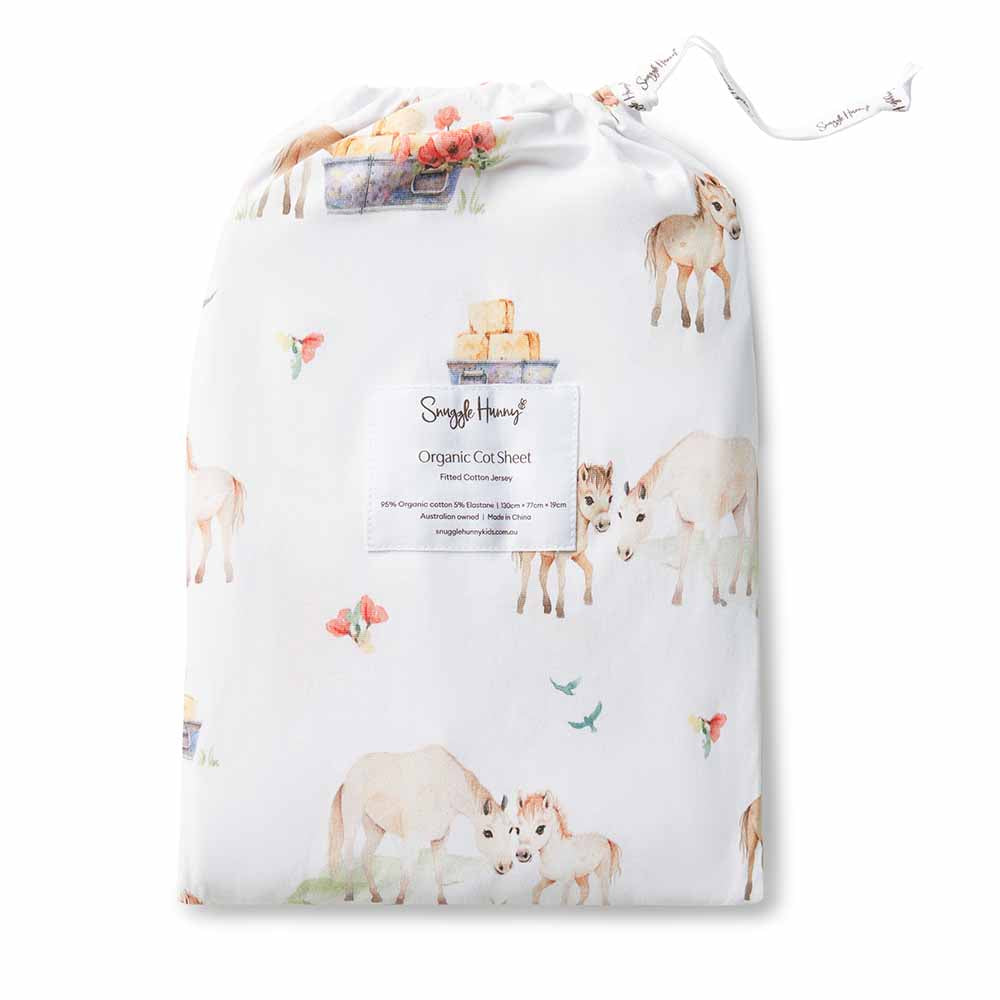 Pony Pals Organic Fitted Cot Sheet - View 5
