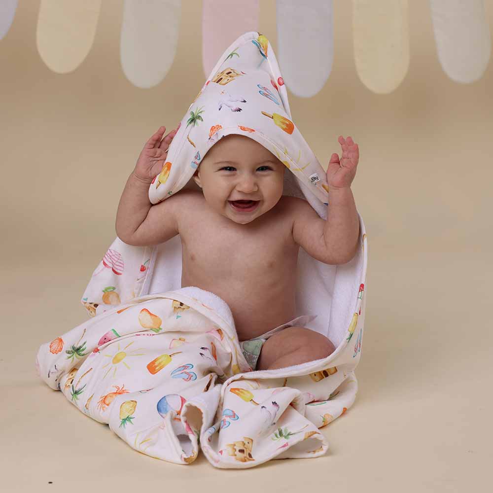 Beach Fun Organic Hooded Baby Towel - View 8