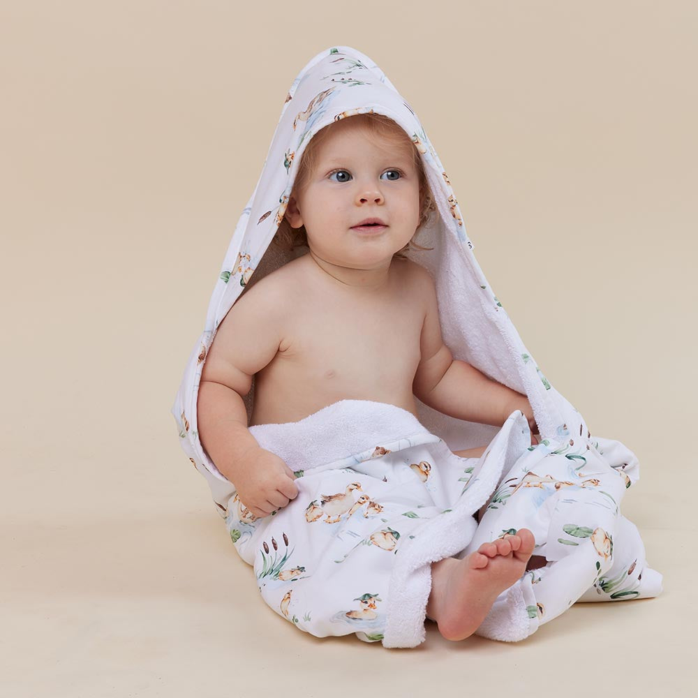 Duck Pond Organic Hooded Baby Towel - View 1