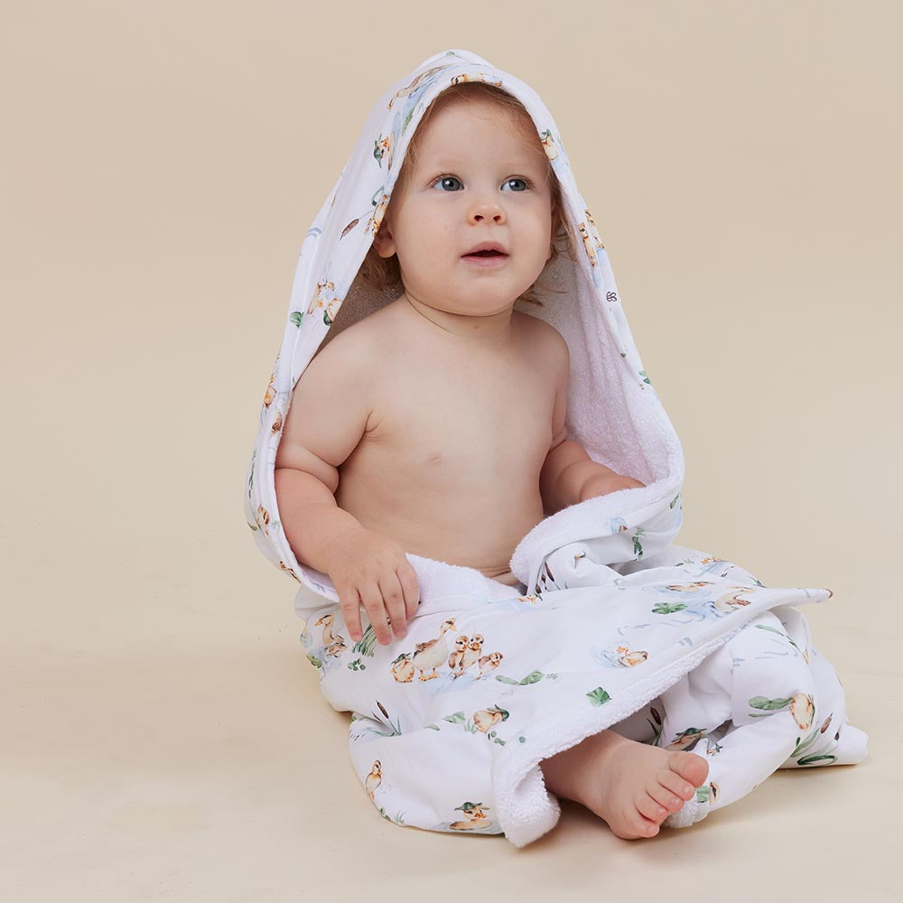 Duck Pond Organic Hooded Baby Towel - View 5
