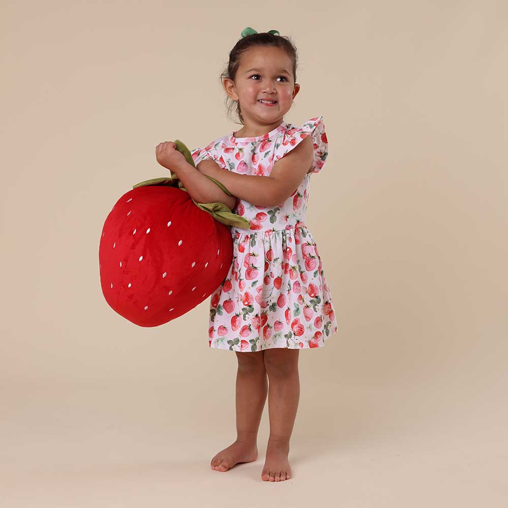 Strawberry Short Sleeve Organic Dress - View 8