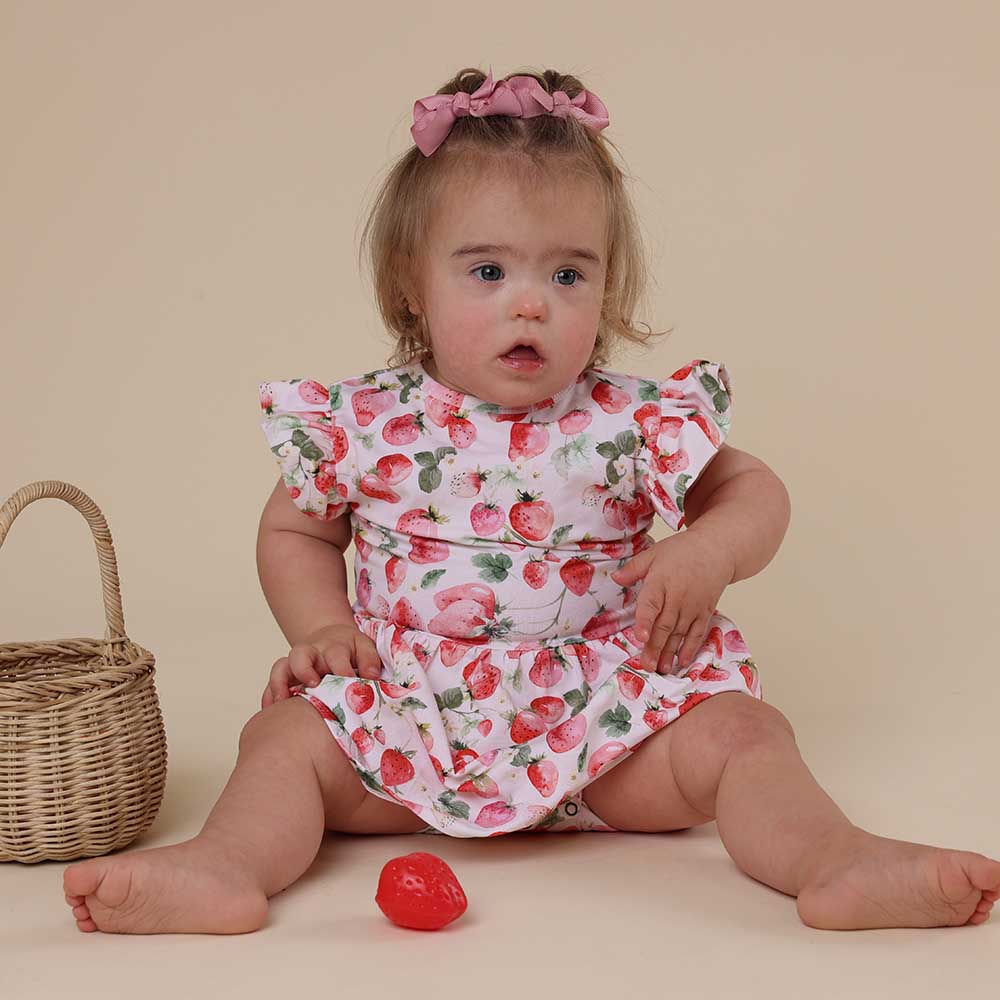 Strawberry Short Sleeve Organic Dress - View 6
