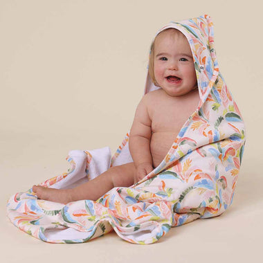 Summer Palm Organic Hooded Towel | Snuggle Hunny