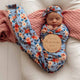 Vintage Blossom Organic Jersey Wrap & Topknot Set - Thumbnail 3
