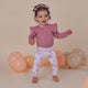 Jewel Pink Rib Long Sleeve Organic Bodysuit with Frill - Thumbnail 4
