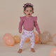 Jewel Pink Rib Long Sleeve Organic Bodysuit with Frill - Thumbnail 8