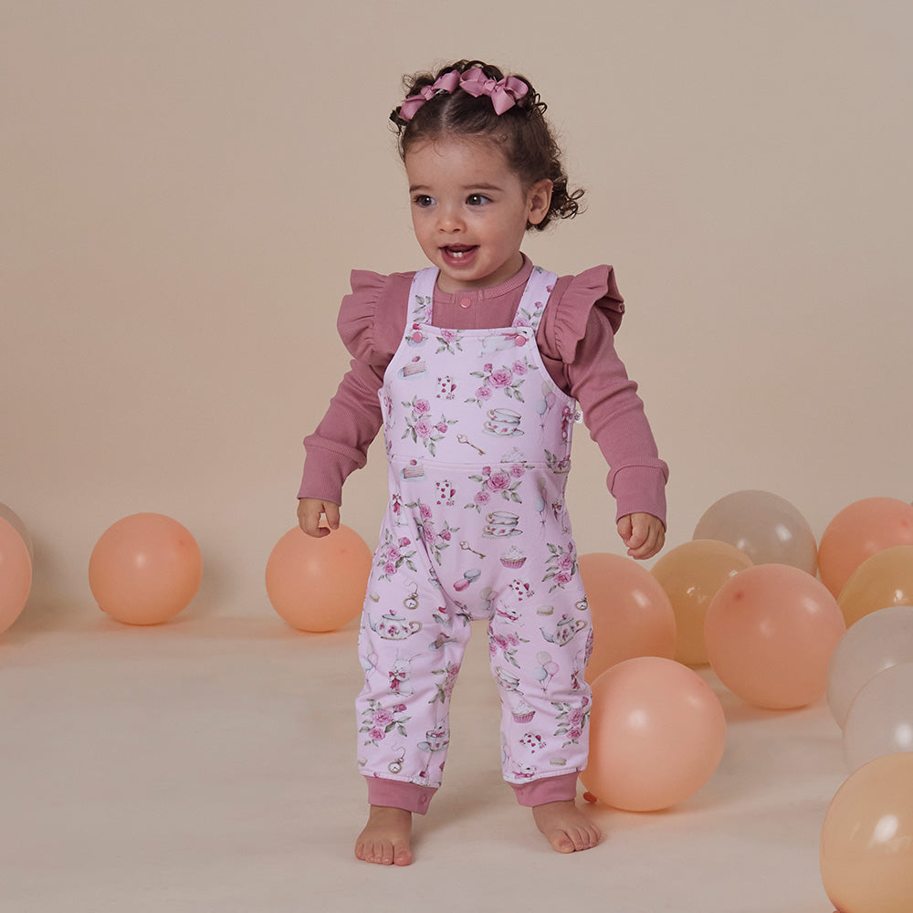Alice's Tea Party Organic Snuggle Overalls - View 13