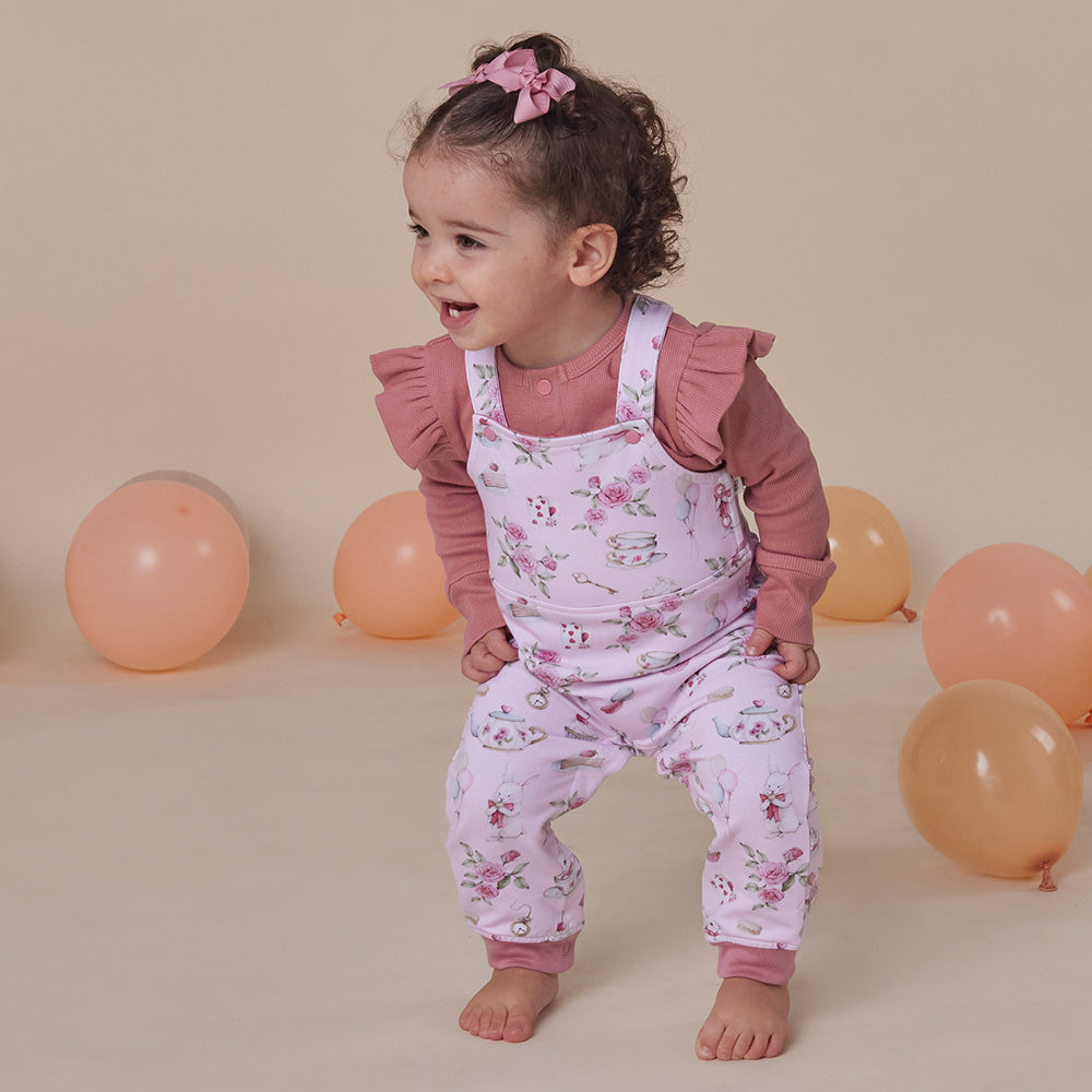 Alice's Tea Party Organic Snuggle Overalls - View 14