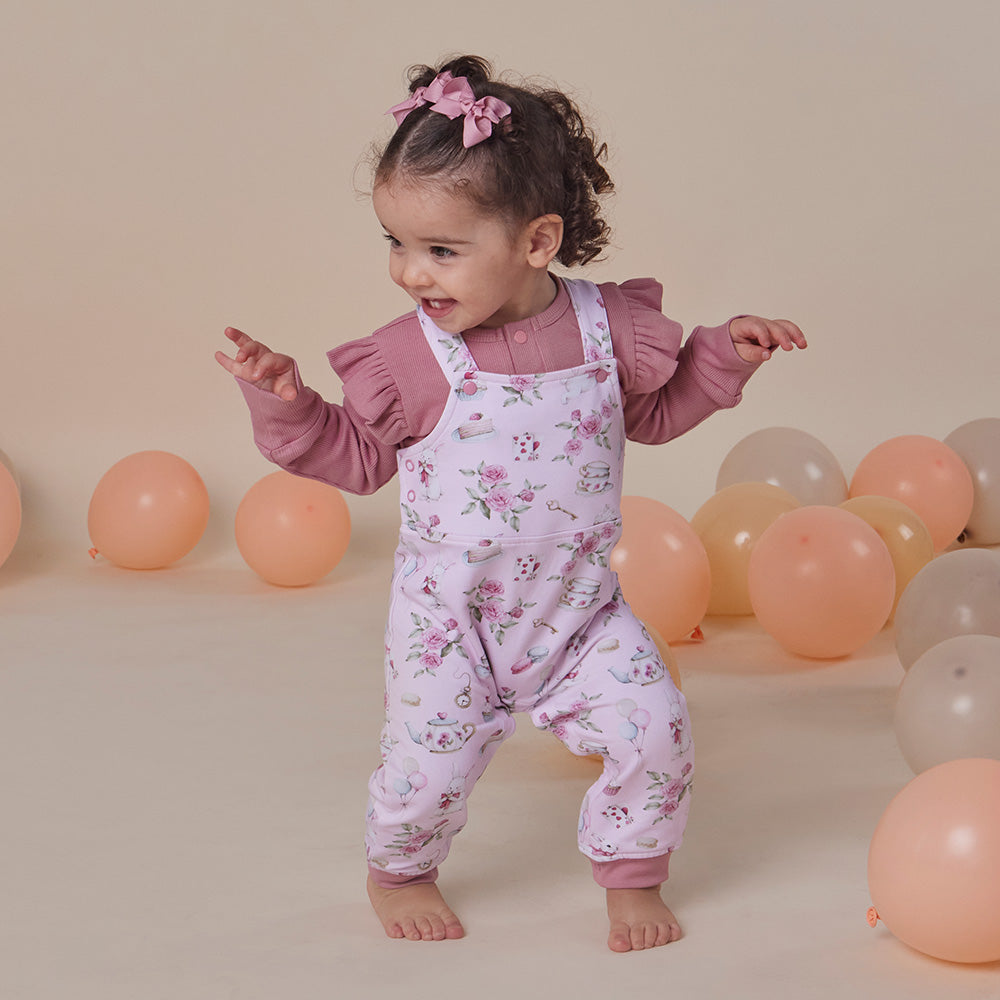Alice's Tea Party Organic Snuggle Overalls - View 7