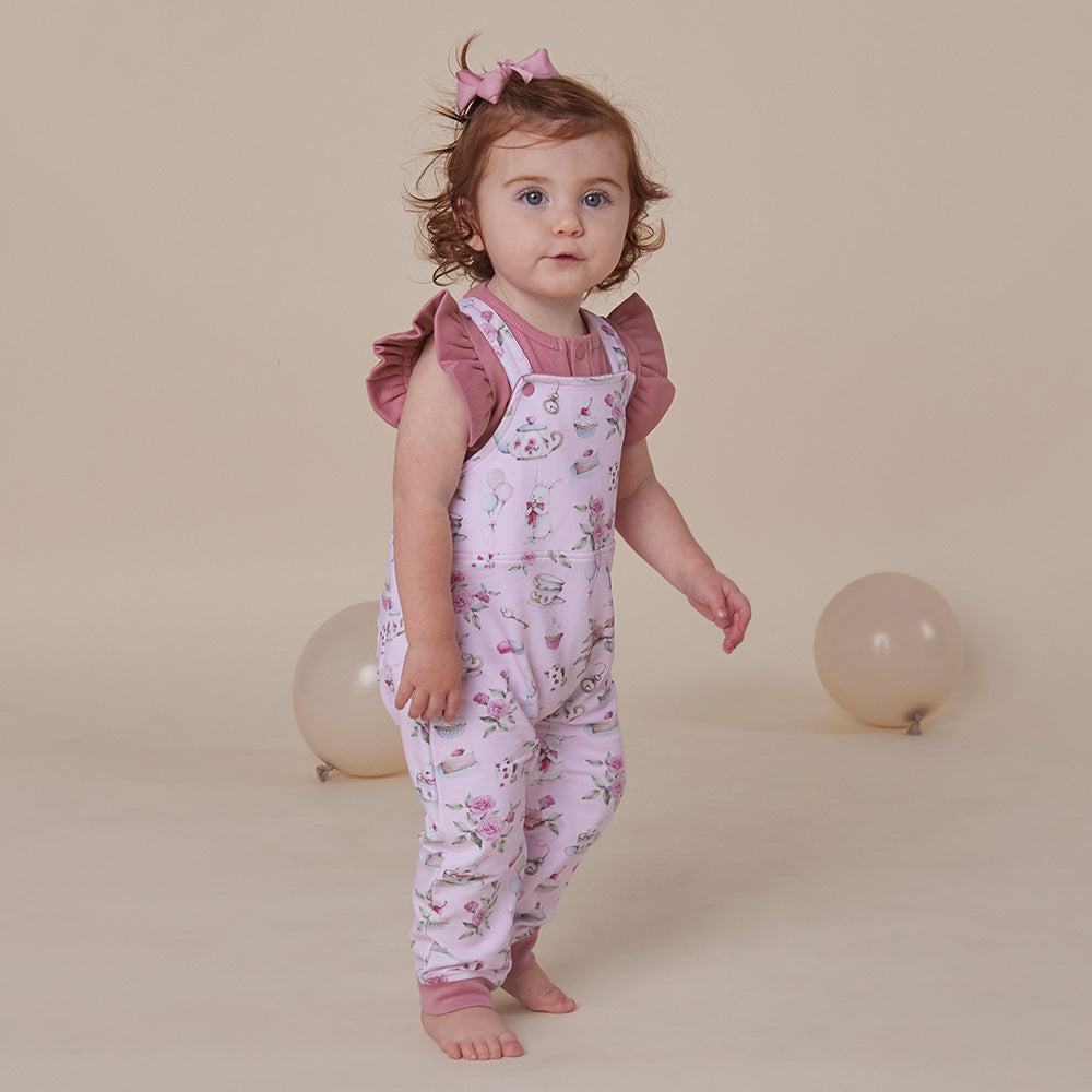 Alice's Tea Party Organic Snuggle Overalls - View 15