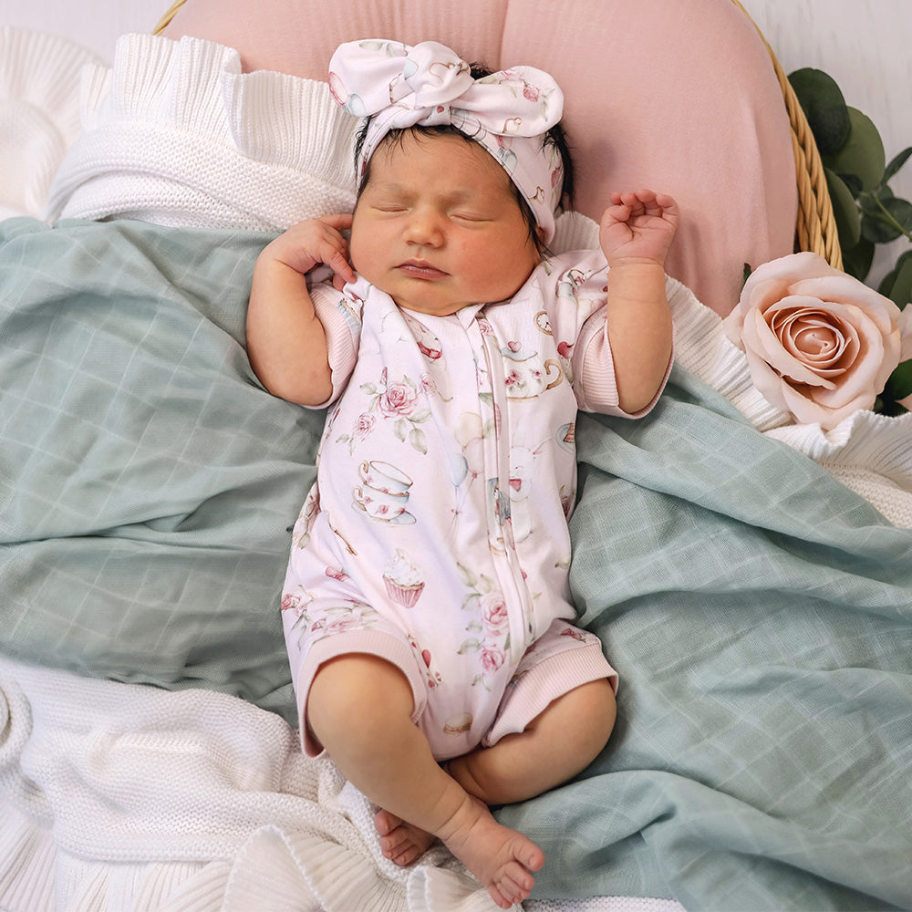 Alice's Tea Party Organic Snuggle Shortie - View 1