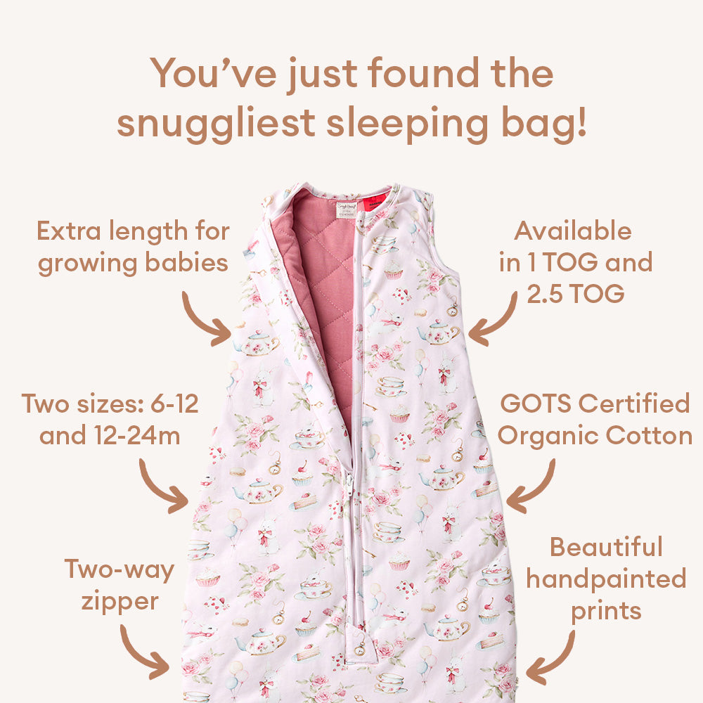 Alice's Tea Party Organic Sleeping Bag 2.5 TOG - View 4