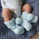 Baby Blue Organic Cotton Knit Booties - Thumbnail 1
