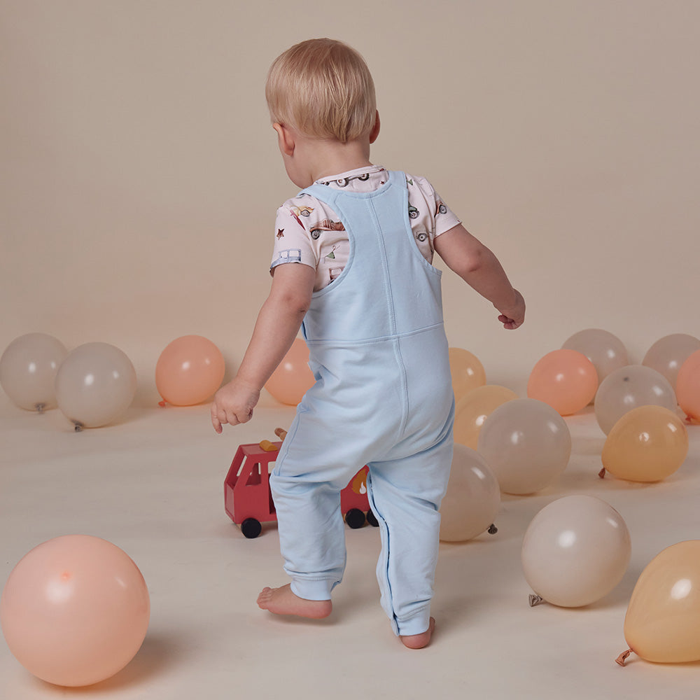 Baby Blue Organic Joey Overalls - View 6