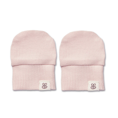 Baby Pink Organic Cotton Rib Mittens | Snuggle Hunny