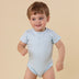 Baby Blue Short Sleeve Organic Bodysuit | Snuggle Hunny