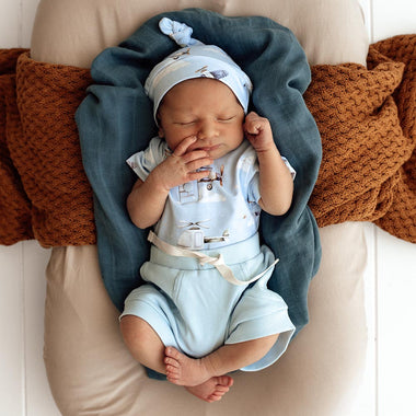 Baby Blue Organic Shorts | Snuggle Hunny