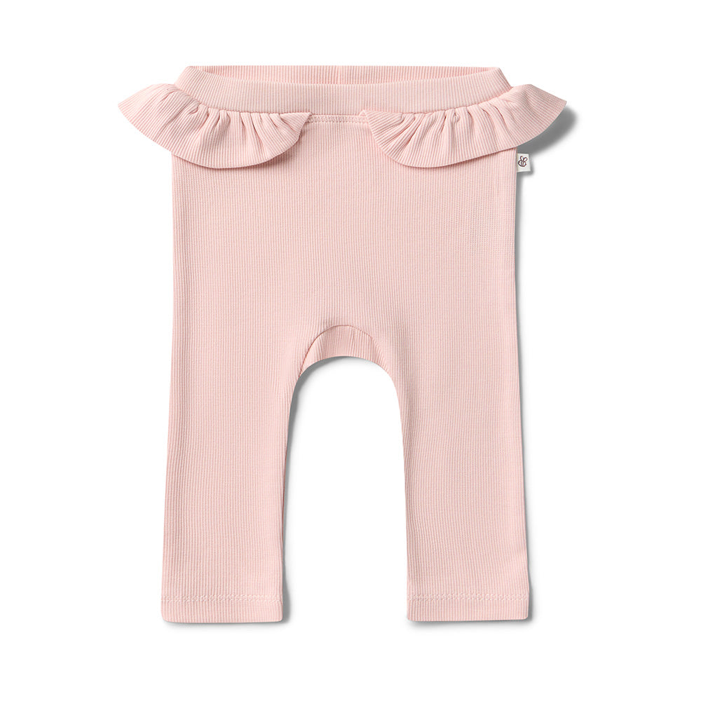 Baby Pink Organic Pants with Frill - View 2