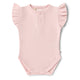 Baby Pink Short Sleeve Organic Bodysuit with Frill - Thumbnail 2