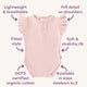 Baby Pink Short Sleeve Organic Bodysuit with Frill - Thumbnail 6