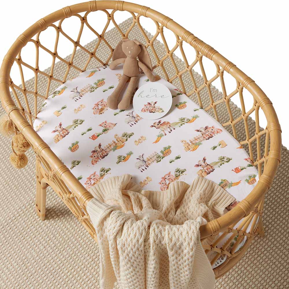 Farm Organic Bassinet Sheet / Change Pad Cover - View 1