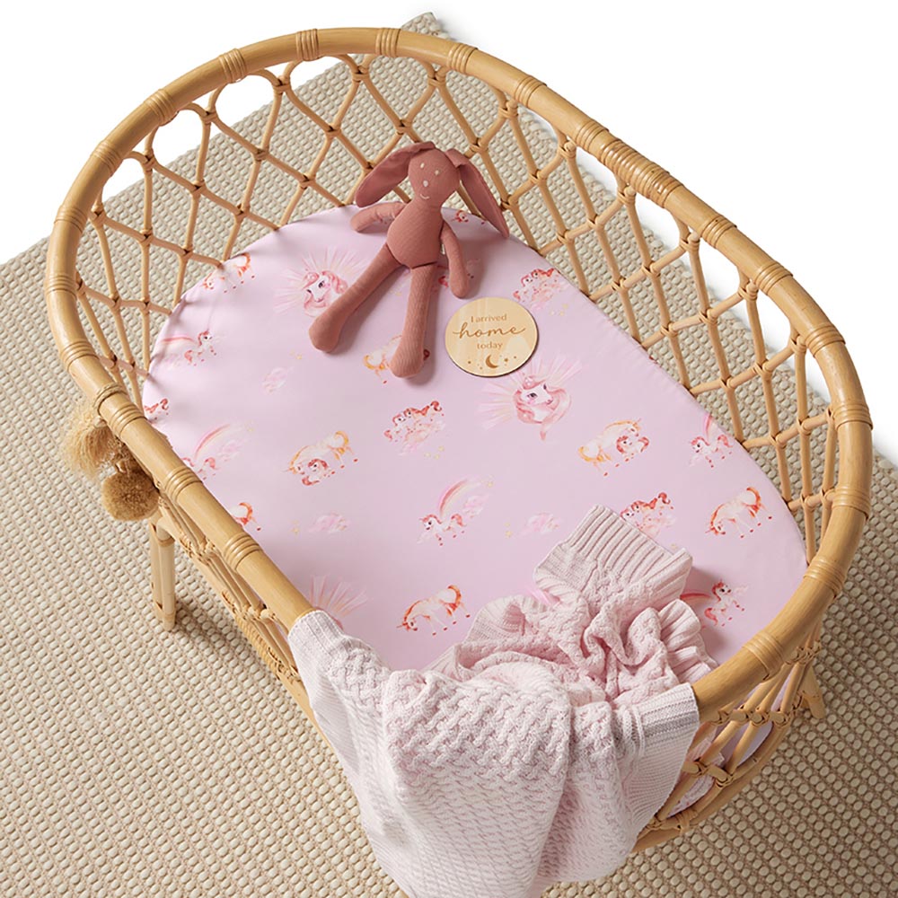 Unicorn Organic Bassinet Sheet / Change Pad Cover - View 4