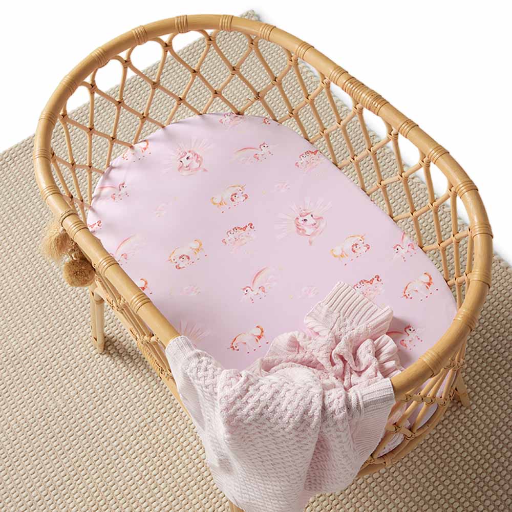 Unicorn Organic Bassinet Sheet / Change Pad Cover - View 6