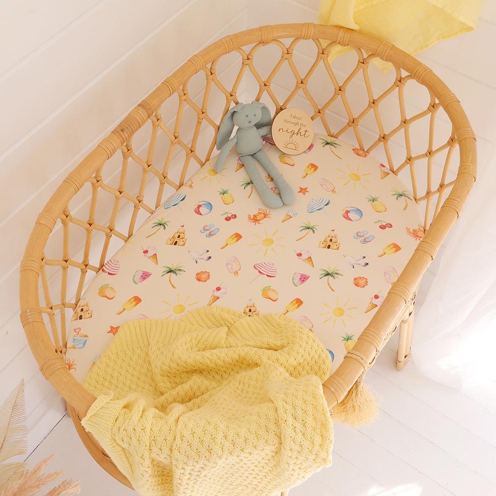 Beach Fun Organic Bassinet Sheet / Change Pad Cover - View 3