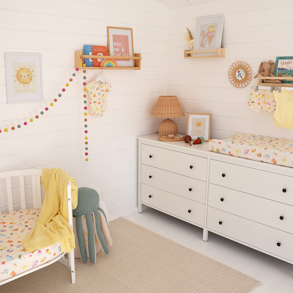 Beach Fun Organic Bassinet Sheet / Change Pad Cover - View 4