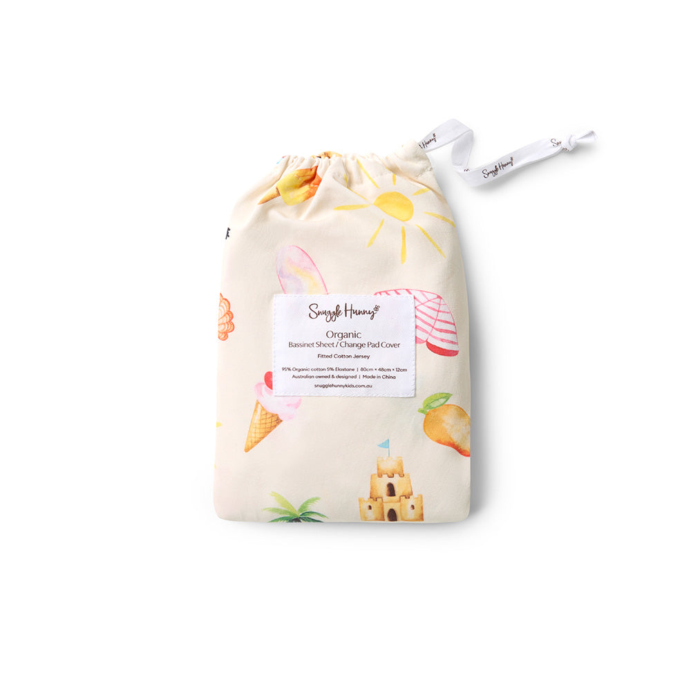 Beach Fun Organic Bassinet Sheet / Change Pad Cover - View 5