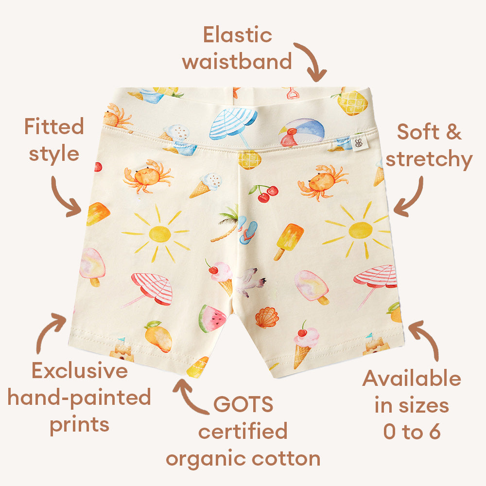 Beach Fun Organic Bike Shorts - View 5