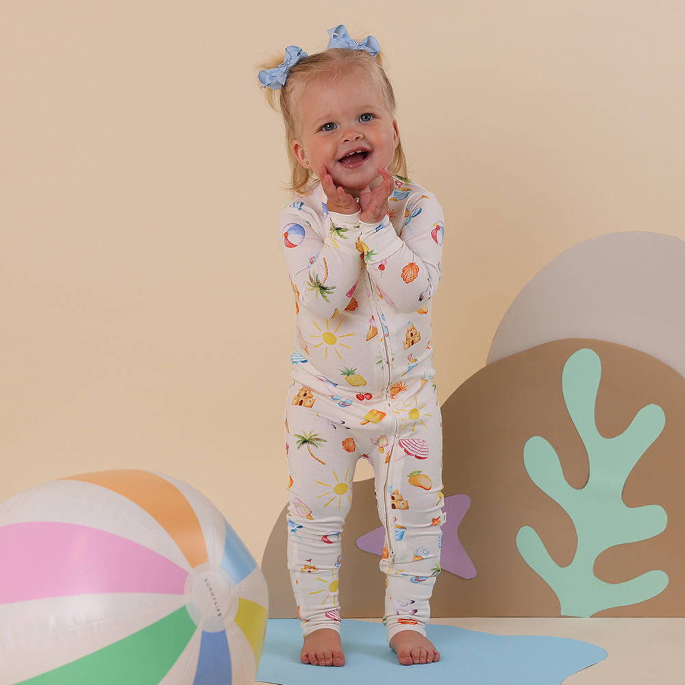 Beach Fun Organic Snugglesuit Convertible Romper - View 8