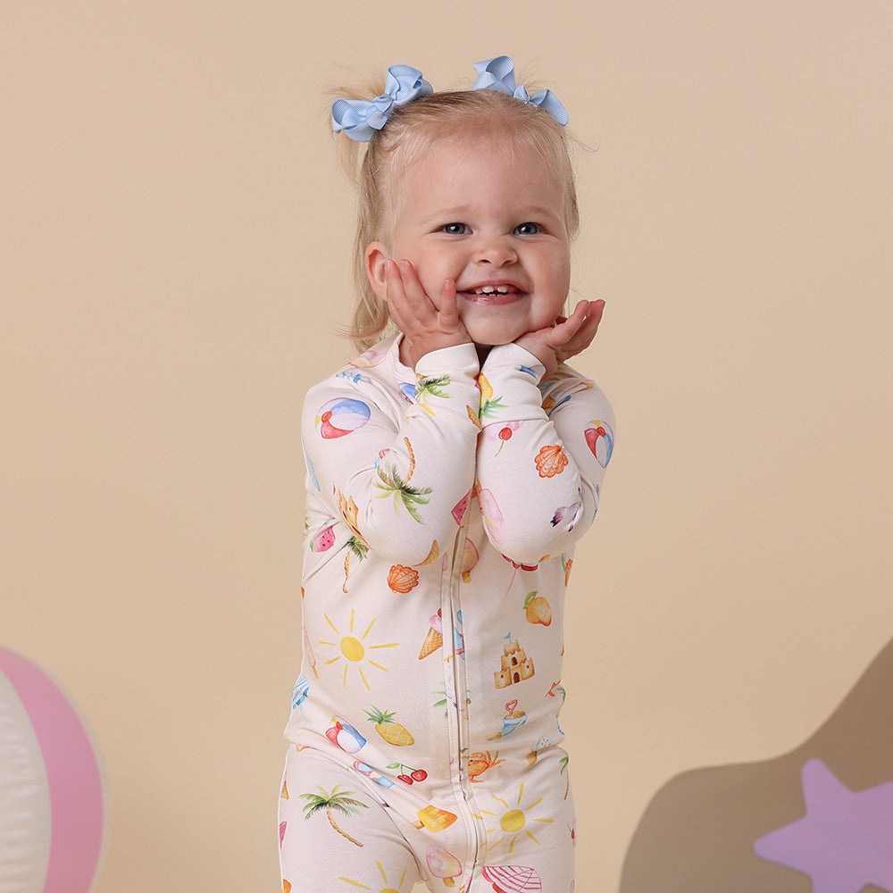 Beach Fun Organic Snugglesuit Convertible Romper - View 4