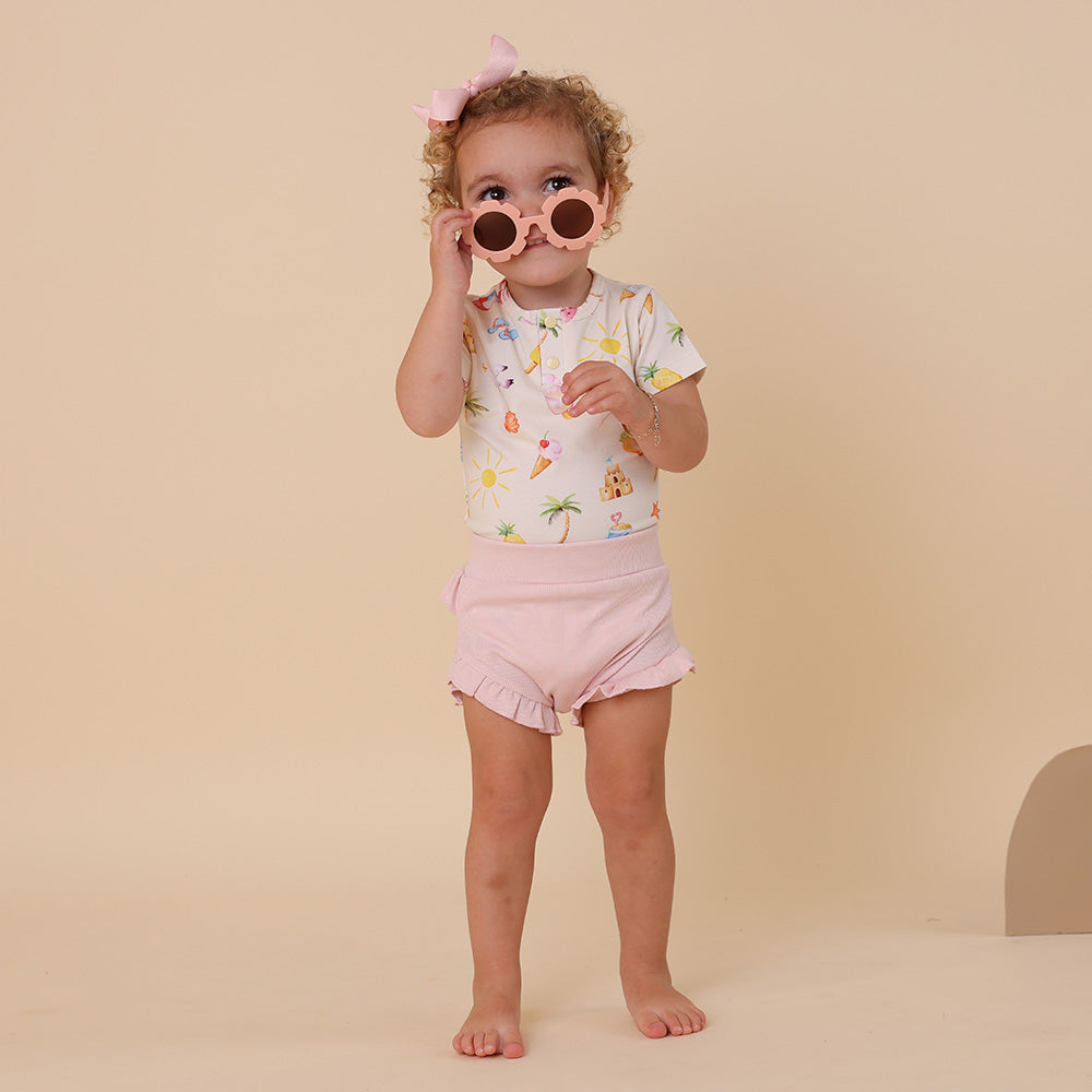 Beach Fun Short Sleeve Organic Bodysuit - View 7